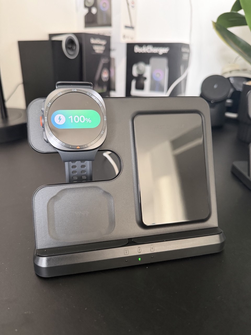 Galaxy Watch Ultra 2 fully charged on the DockCharger